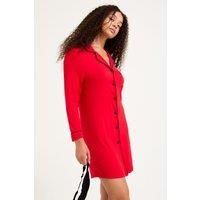 Pretty You London Women's Bamboo Nightshirt in Red | Size: 12