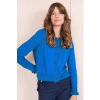 Lily & Me Women's Lauren Ruffle Outfitter Cardigan in Cobalt | Size: 12