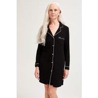 Pretty You London Women's Bamboo Nightshirt in Black | Size: 16