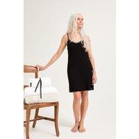 Pretty You London Women's Bamboo Chemise Nightdress in Black | Size: 8