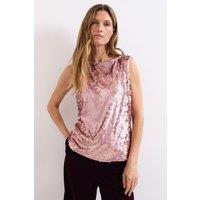 Phase Eight Women's Tasha Sequin Top in Dusty Pink | Size: 24