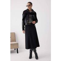WOVCOR Women's Belted A-Line Maxi Skirt in Black | Size: 6