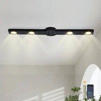 NIVOR 24W Dimmable 4-Rotatable Lights LED Ceiling Lamp with Remote in Black