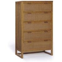 Teamson Home Hatteras Chest of Drawers 5 Drawer Bedroom Dresser in Natural