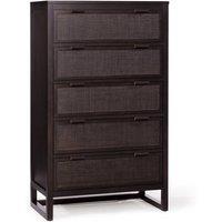 Teamson Home Hatteras Chest of Drawers 5 Drawer Bedroom Dresser in Dark Brown