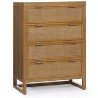 Teamson Home Hatteras Chest of Drawers 4 Drawer Bedroom Dresser in Natural