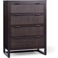 Teamson Home Hatteras Chest of Drawers 4 Drawer Bedroom Dresser in Dark Brown