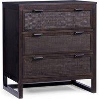 Teamson Home Hatteras Chest of Drawers 3 Drawer Bedroom Dresser in Dark Brown