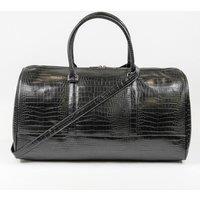 Gino Ferrari Luca Faux Leather Holdall - 42L Weekend & Overnight Travel Duffle Bag in Black