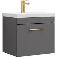 Balterley 1 Drawer Bathroom Wall Hung Vanity Basin Unit Grey 500mm