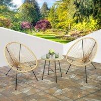 RayGar Southbury 2 Seater Egg Bistro Set Outdoor Weather Resistant in Natural