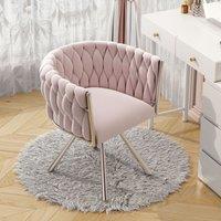 Matteo Pink Velvet Swivel Dining Chair Luxury Ergonomic Leisure Chair