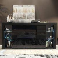 Creative Furniture Eden Sideboard 164cm - Black with Gloss Doors & LED Lights
