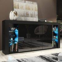 Mex Furniture LTD Sideboard Eden 164cm - Black with Gloss Doors & LED Lights