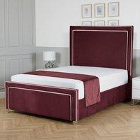 Living Comfort Bedz Verona Upholstered Gas Lift Storage Bed Frame with 48 Inch Headboard in Maroon | Size: Small Double
