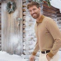 Lands' End Men's Long Sleeve Supima Polo Shirt, Traditional Fit in Camel | Size: XL