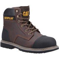 Caterpillar Men's 'Powerplant S3' Leather Safety Boots in Brown | Size: 8