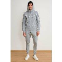 AARHON Men's Contrast Full Zip Hooded Tracksuit in Grey | Size: Large