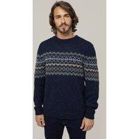 Celtic & Co Men's Fair Isle Sweater in Mid Navy | Size: 2XL