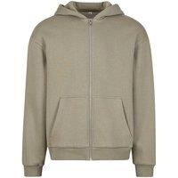 Build Your Brand Men's Fluffy Full Zip Hoodie in Olive | Size: Medium