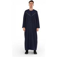 Infinity Leather Men's Eid Moroccan Thobe Robe Djellaba Ramadan Eid Jubba- HM10 in Navy | Size: 56L