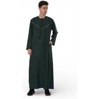 Infinity Leather Men's Eid Moroccan Thobe Robe Djellaba Ramadan Eid Jubba- HM10 in Green | Size: 56L