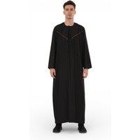 Infinity Leather Men's Eid Moroccan Thobe Robe Djellaba Ramadan Eid Jubba- HM10 in Black | Size: 56L