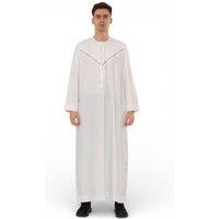 Infinity Leather Men's Eid Moroccan Thobe Robe Djellaba Ramadan Eid Jubba- HM10 in White | Size: 60L