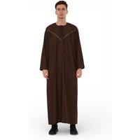 Infinity Leather Men's Eid Moroccan Thobe Robe Djellaba Ramadan Eid Jubba- HM10 in Brown | Size: 54L
