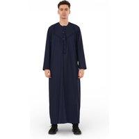 Infinity Leather Men's Eid Moroccan Jubba Robe Djellaba Ramadan Eid Thobe - HM11 in Navy | Size: 56L