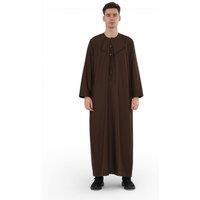 Infinity Leather Men's Eid Moroccan Jubba Robe Djellaba Ramadan Eid Thobe - HM11 in Brown | Size: 56L