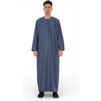 Infinity Leather Men's Eid Moroccan Jubba Robe Djellaba Ramadan Eid Thobe - HM11 in Blue | Size: 60L
