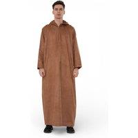 Infinity Leather Men's Hooded Eid Moroccan Jubba Robe Ramadan Eid Thobe - HM12 in Light Brown | Size: 60L