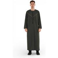 Infinity Leather Men's Ramadan Moroccan Jubba Robe Djellaba Eid Kaftan Thobe - TT-007 in Green | Size: 60L