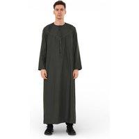 Infinity Leather Men's Ramadan Eid Moroccan Jubba Robe Kaftan Djellaba Thobe - TT-008 in Green | Size: 56L