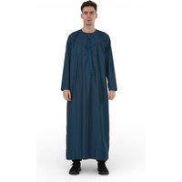 Infinity Leather Men's Ramadan Eid Moroccan Jubba Robe Kaftan Djellaba Thobe - TT-008 in Blue | Size: 58L