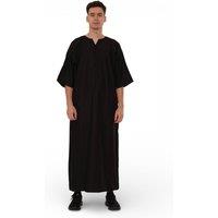 Infinity Leather Men's Ramadan Moroccan Gandoura Thobe Robe Djellaba Eid Jubba- TT-006 in Black | Size: 56L
