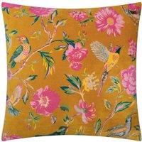 Wylder Aviary 100% Cotton Velvet Cushion in Burnt Orange | Size: 50 cm x 50 cm