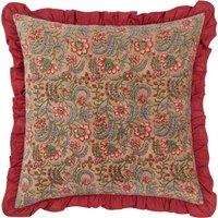Paoletti Haven Floral Cotton Velvet Cushion in Rose | Size: 50 cm x 50 cm