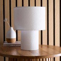 K LIVING Tokyo White Velvet Stripe Table Lamp
