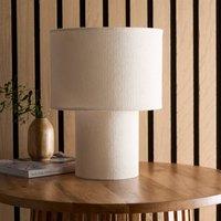 K LIVING Tokyo Ivory Velvet Stripe Table Lamp in Cream