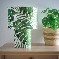K LIVING Kobe Green Leaves Printed Velvet Table Lamp
