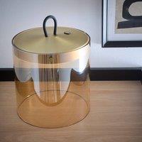K LIVING Quito Large Rechargeable LED Antique Brass Lamp in Gold