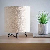 K LIVING MIAMI CREAMLINEN TABLE LAMP in Cream