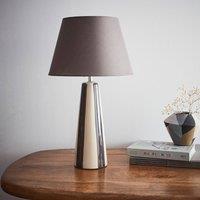K LIVING Sola Tall Grey Stripe Ceramic Table Lamp