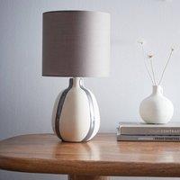 K LIVING Toga Grey Stripe Ceramic Table Lamp