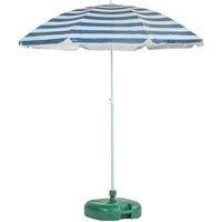 Harbour Housewares Metal Beach Parasol & Base Set 1.74 x 1.93m in Green
