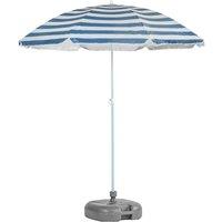 Harbour Housewares Metal Beach Parasol & Base Set 1.74 x 1.93m in Grey