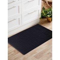 Desire Rugs Ivy Anti-Slip Greek Key Design Doormat - Machine Washable for Easy Care in Black | Size: 80 cm x 300 cm