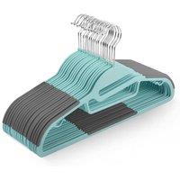 Keplin 30 Pack Non-Slip Hangers - Durable, Slimline Design with 360 Swivel in Teal